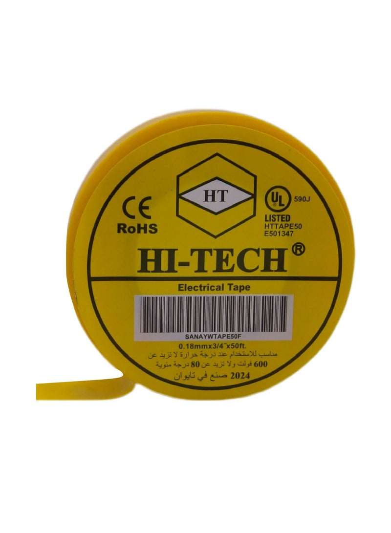 Hi-Tech Electrical Tape - 50 FT Yellow (Pack of 10) - Image 5