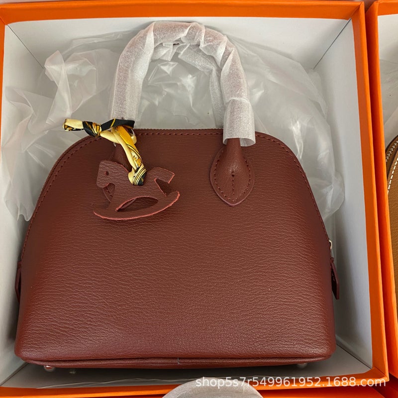 With Box) Mini Bowling Shell Bag Women'S Shoulder Bag Accessible Luxury Sheep Pattern Hand-Held Crossbody Bag - Image 3