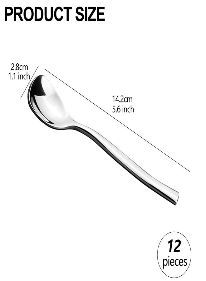Tyminin 12 Pieces Stainless Steel Gelato/Ice Cream Spoons, Shovel Dessert Spoons for Yogurt, Tea, Cocktail, Sugar - Image 2