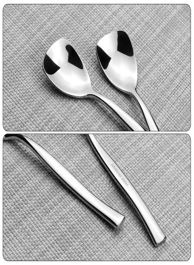 Tyminin 12 Pieces Stainless Steel Gelato/Ice Cream Spoons, Shovel Dessert Spoons for Yogurt, Tea, Cocktail, Sugar - Image 3