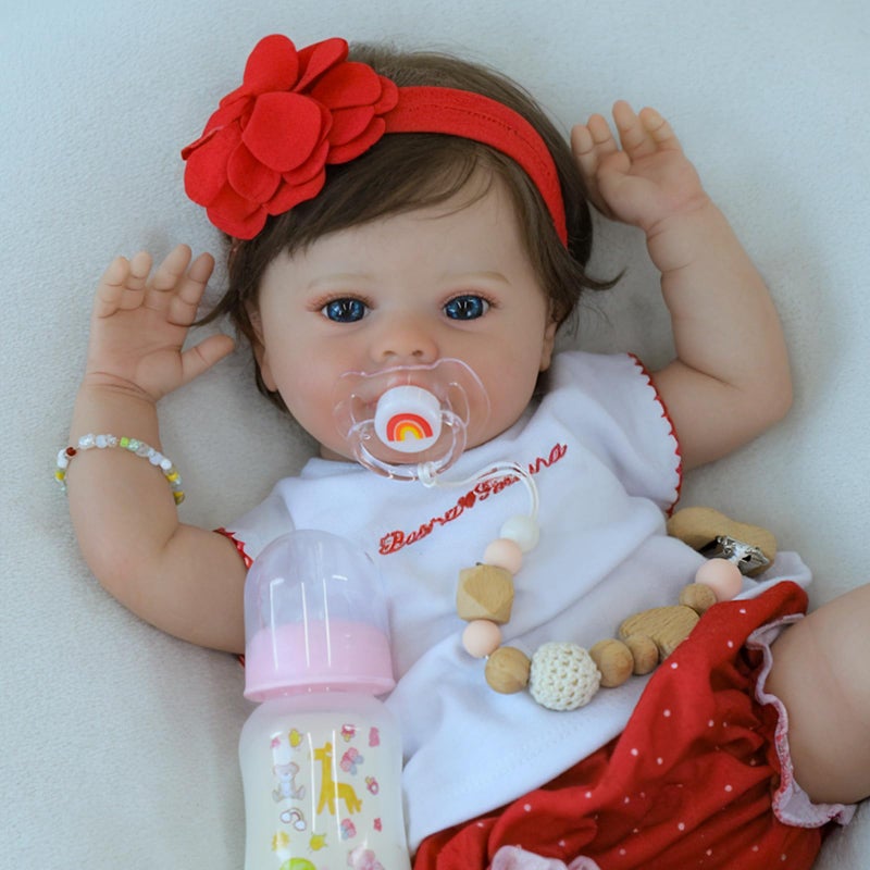 SCOM Lifelike Baby Dolls Girl -18 Inch Reborn Realistic Baby Dolls Silicone Cute Soft Body Doll Real Life Baby Doll Gift for Age 3+ - Image 1
