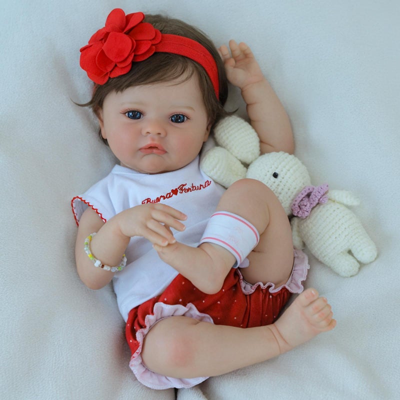 SCOM Lifelike Baby Dolls Girl -18 Inch Reborn Realistic Baby Dolls Silicone Cute Soft Body Doll Real Life Baby Doll Gift for Age 3+ - Image 4