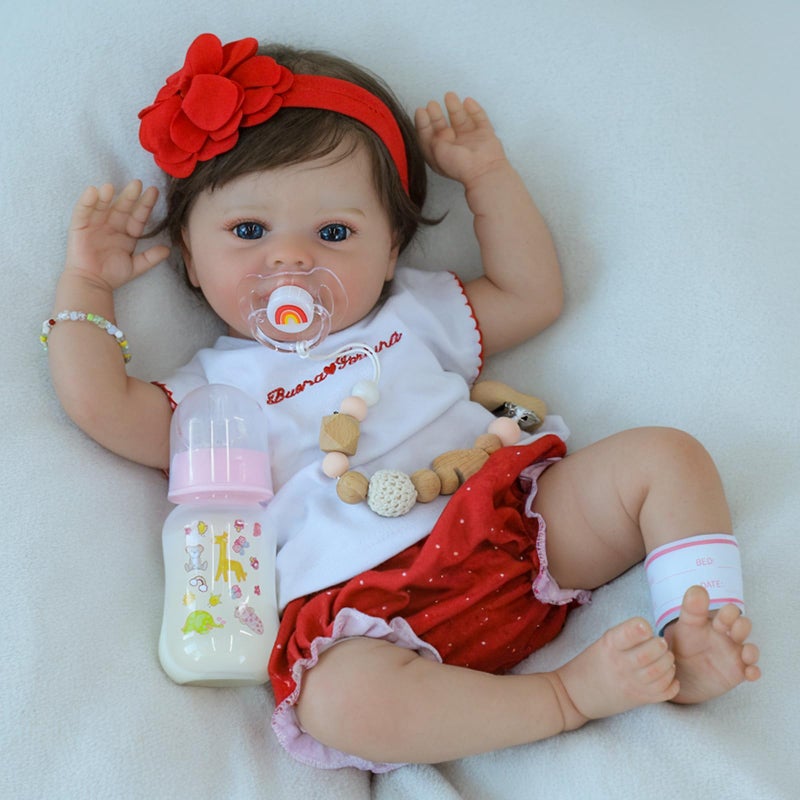 SCOM Lifelike Baby Dolls Girl -18 Inch Reborn Realistic Baby Dolls Silicone Cute Soft Body Doll Real Life Baby Doll Gift for Age 3+ - Image 3
