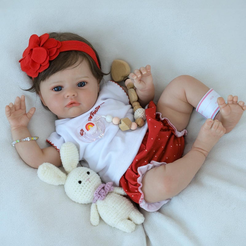 SCOM Lifelike Baby Dolls Girl -18 Inch Reborn Realistic Baby Dolls Silicone Cute Soft Body Doll Real Life Baby Doll Gift for Age 3+ - Image 5
