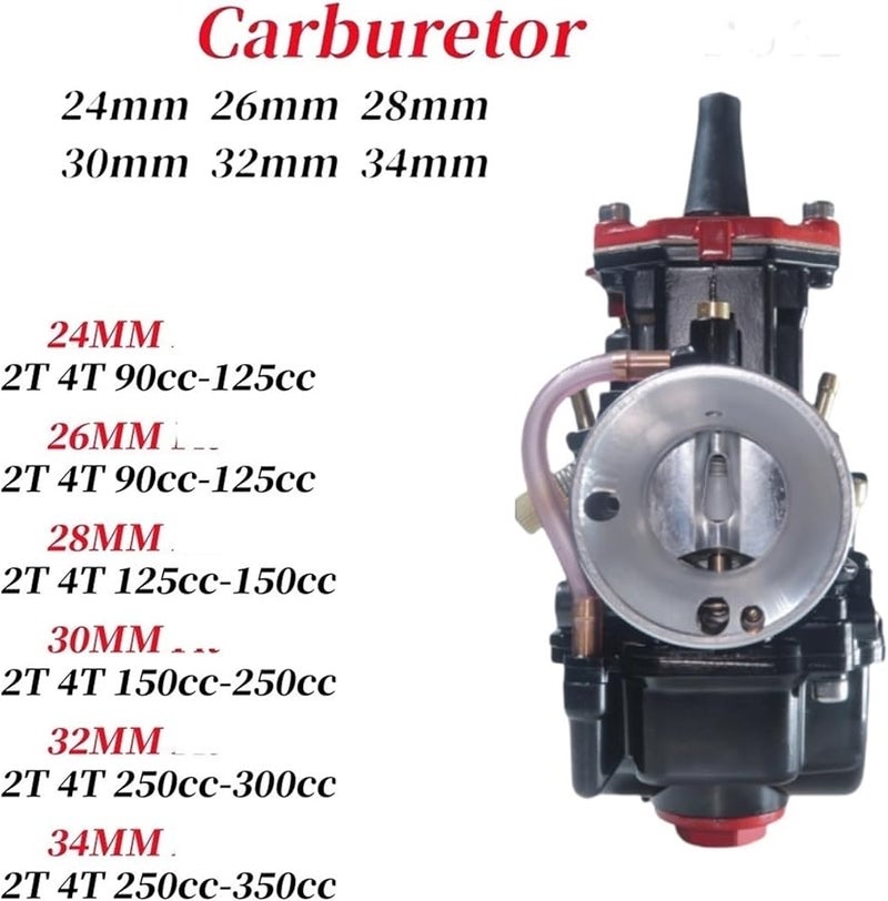 Universal Motorcycle Carburetor PWK 24mm Black Paint Red Interface for Scooters ATV - Image 5