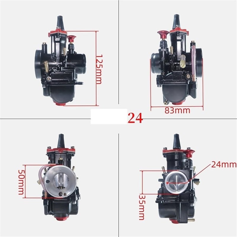 Universal Motorcycle Carburetor PWK 24mm Black Paint Red Interface for Scooters ATV - Image 3