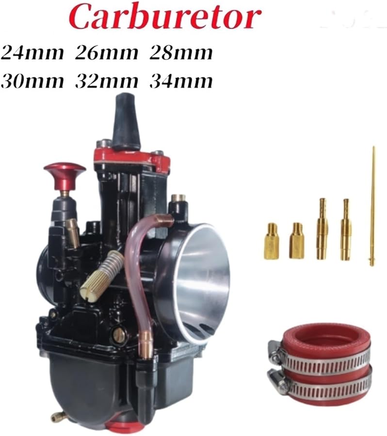 Universal Motorcycle Carburetor PWK 24mm Black Paint Red Interface for Scooters ATV - Image 4