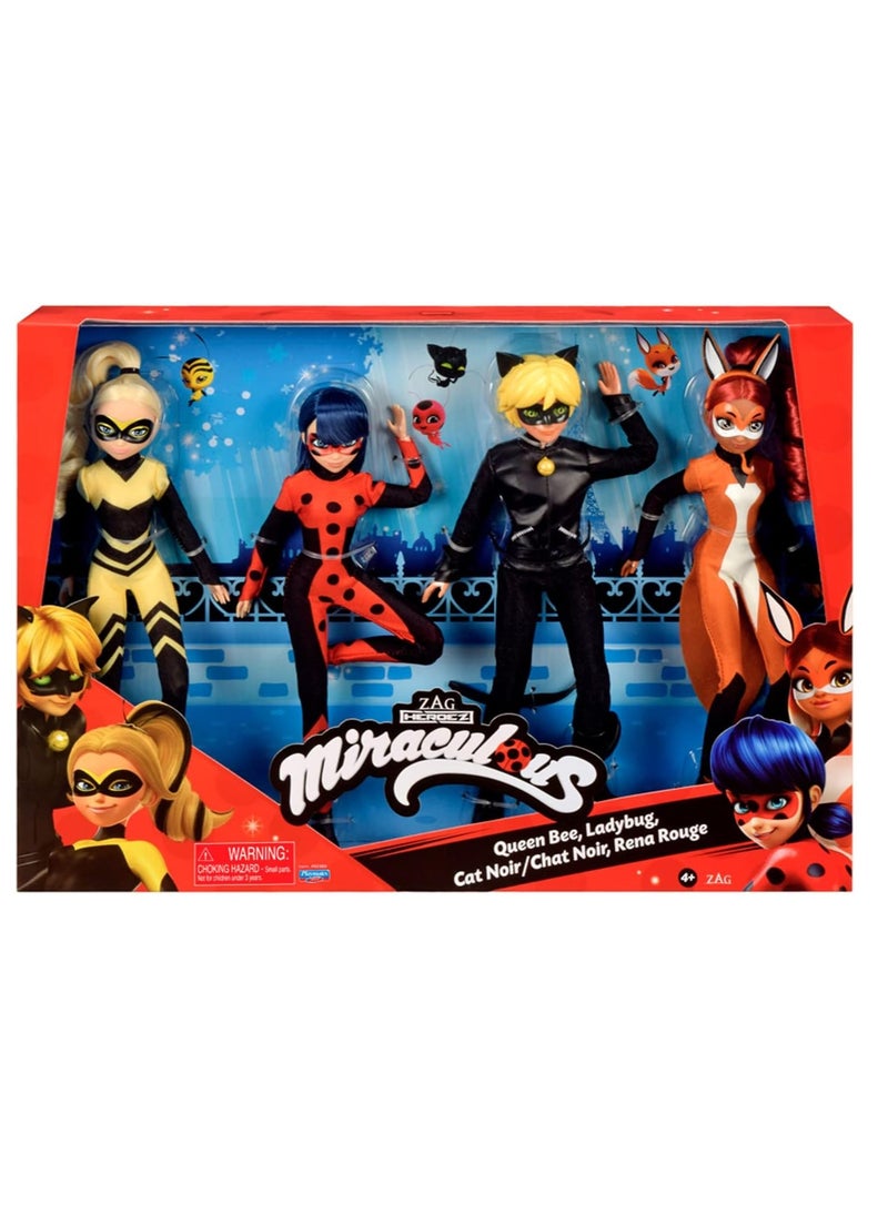 Miraculous Tales Of Ladybug & Cat Noir Multipack Of Miraculous Dolls | 26cm Ladybug Cat Noir Rena Rouge And Queen Bee Miraculous Toys | Miraculous Ladybug Toys Doll Set  - Image 4