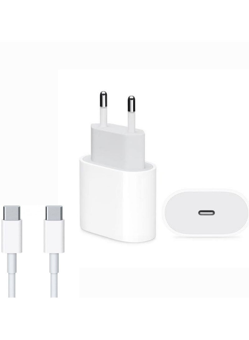 Apple iPhone 15 Pro Max 20W Charger Adapter Dock With USB-C to USB-C Charging Data Cable 