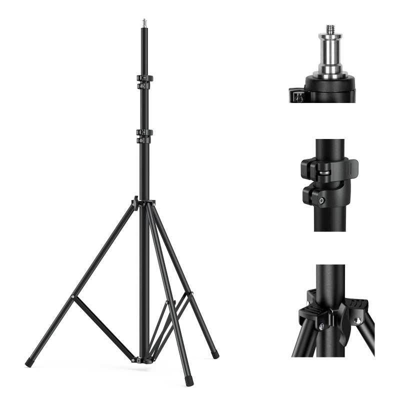 SMALLRIG Photography Light Stand 110"/9.2ft/280cm, Air-Cushioned Aluminum Photo Video Tripod Stand with 1/4" Screw for Softbox, Studio Light, Reflector and Ring Light, Max Load 8kg, RA-S280 - Image 1