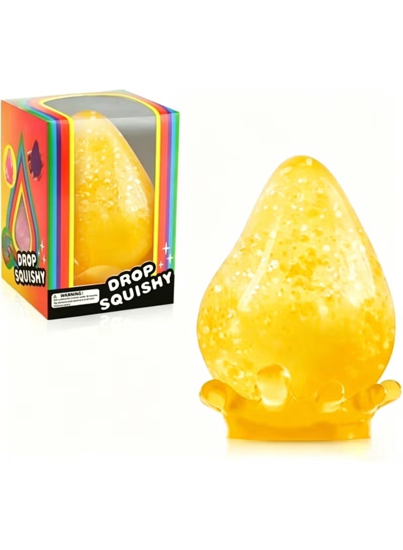 TOP ONE Dream Drop Stress Relief, Rain Drop Squishies Anxiety Stress Relief, Ice Squishy Stress Cube-Drop Sensory Toys for Kids with Autism, Fidgets for Classroom Prize Toys - Yellow - Image 1