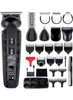 Hatteker Hatteker Beard Trimmer Mustache Trimmer for Men 8 in 1 Adjustable Speed Waterproof Hair Clipper TBlade Trimmer Electic Razor Shavers Cordless Mens Gift Grooming Kit with Face Nose Body Black 