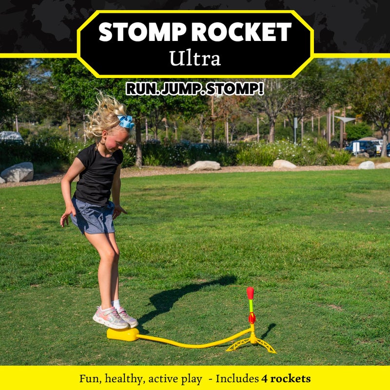 Stomp Rocket Ultra Rocket Launcher for Kids, 4 Rockets - Fun Backyard & Outdoor Kids Toys Gifts for Boys & Girls - High Flying Toy Foam Blaster Set - Multi-Player Adjustable Launch Stand - Image 2