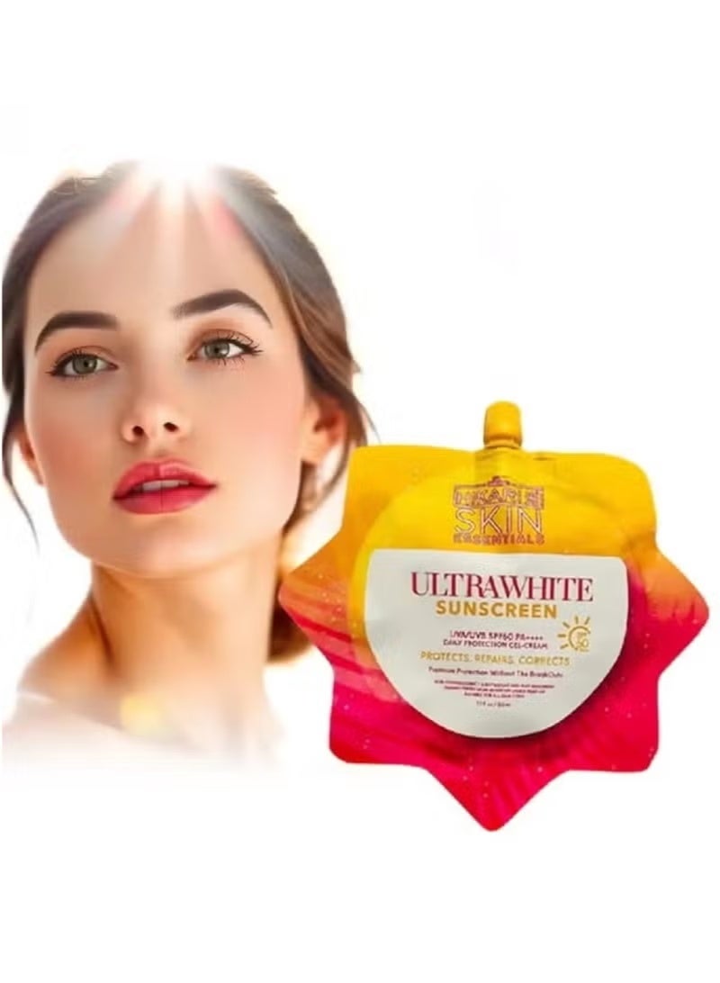 هيكاري 3 عبوات من واقي الشمس هيراري سكين إسينشالز ألترا وايت 50 مل – SPF50 PA+++++++, خفيف الوزن للغاية وملائم للهواء، مبيض ومرطب، مقاوم للماء، جل سريع الامتصاص - Image 5