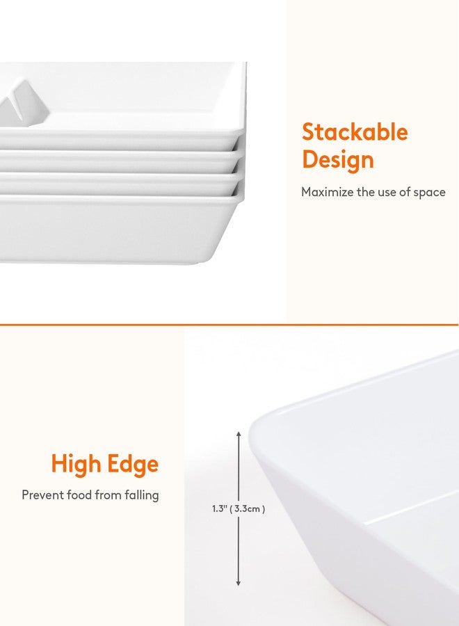 Lifewit Serving Tray Divided for Party Supplies, 8 PCS 15" x 10" Plastic Platters for Serving Food, White Reusable Tray for Veggie, Snack, Fruit, Cookies, Desserts in Kitchen/Pantry - Image 5