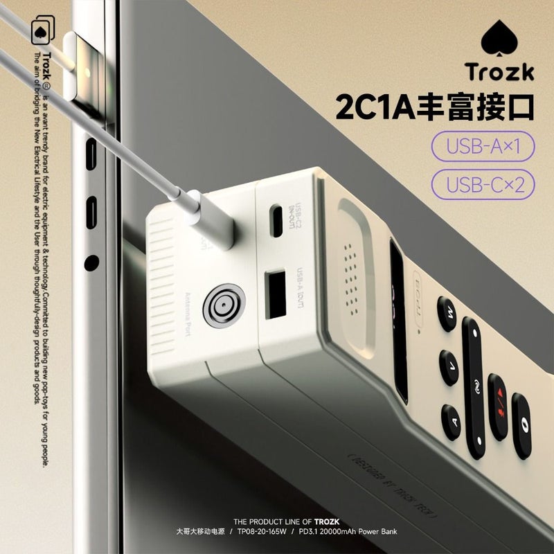 Trozk Tp08 Power Bank 20000mAh Fast Charging Portable Mobile Phone Charger - Image 3