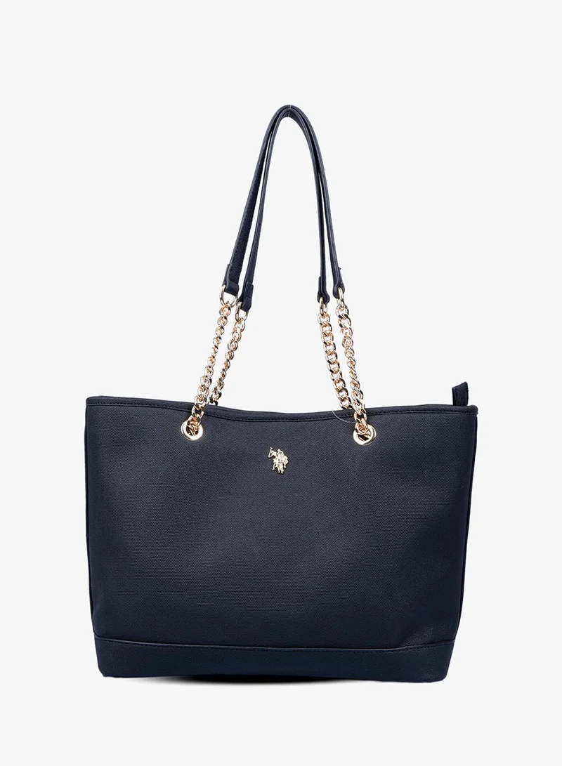U.S. Polo Assn. Women's Tote Bag, Ladies Large Capacity Shoulder Bag Handbag for Ladies Travel Bag for Girl Black