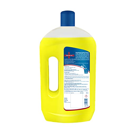 Tri-Activ Double Strong Disinfectant Floor Cleaner | Half Cap Only | 10X Cleaning with 99.9% Germ kill | Citrus Fragrance - Pack of 2 (1000ml x 2 Units) - Image 2