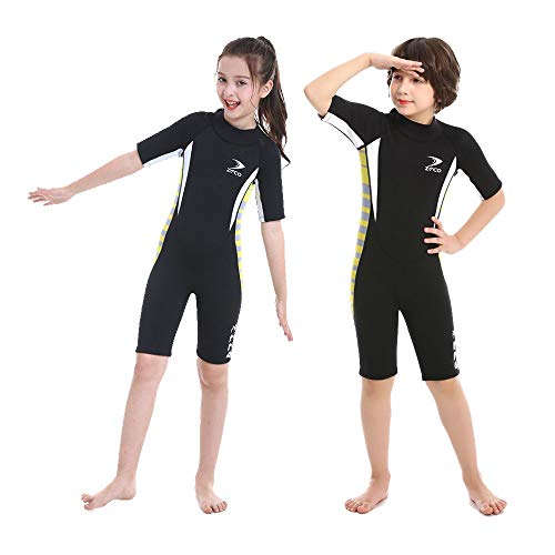 ZCCO 25mm Kids Shorty Wetsuit Boys and Girls Full Body Thermal Neoprene Swimsuit Back Zip Wet Suit for Scuba Diving Swimming Surfing - Image 3