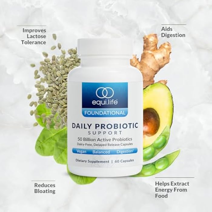 Equilife Daily Probiotic Support for Women and Men – 50 Billion CFU, Supports Digestive Health, Lactose Tolerance & Helps Reduce Bloating, 8 Probiotic Strains, Gluten Free, Non-GMO, 60 Capsules - Image 3