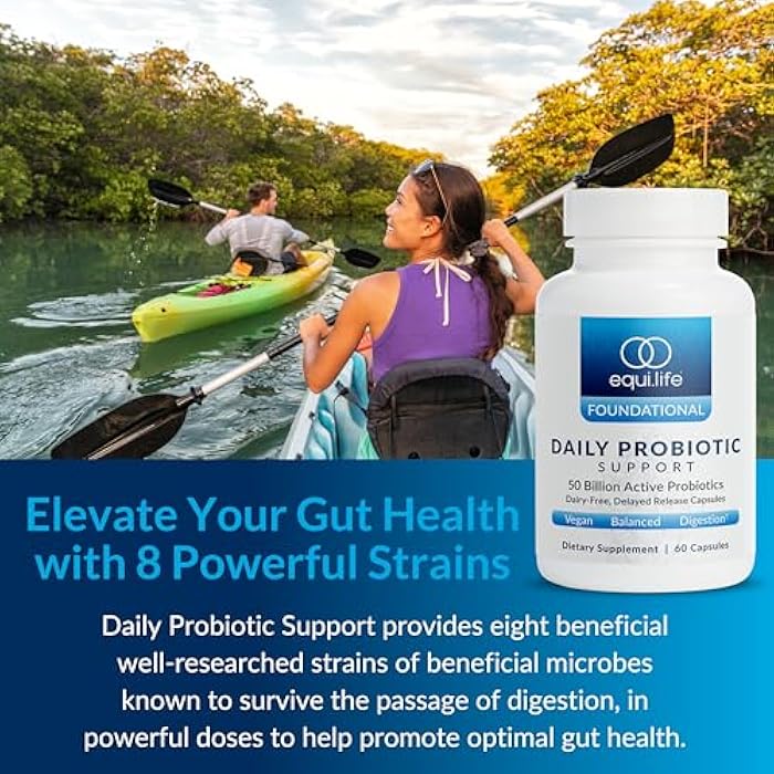 Equilife Daily Probiotic Support for Women and Men – 50 Billion CFU, Supports Digestive Health, Lactose Tolerance & Helps Reduce Bloating, 8 Probiotic Strains, Gluten Free, Non-GMO, 60 Capsules - Image 4