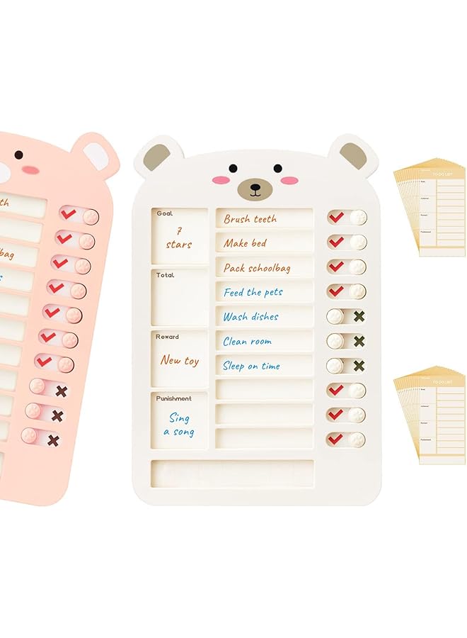 erorex My Chores Checklist Task Board For Kids Habit Tracker Or Daily And Weekly Planner Reward Chart And Behavior Chart For Kids At Home White Chore Chart For Kids Multiple Kids Efficiency - Image 1