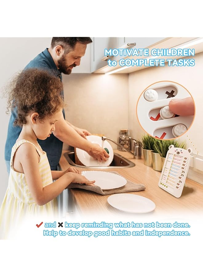 erorex My Chores Checklist Task Board For Kids Habit Tracker Or Daily And Weekly Planner Reward Chart And Behavior Chart For Kids At Home White Chore Chart For Kids Multiple Kids Efficiency - Image 4