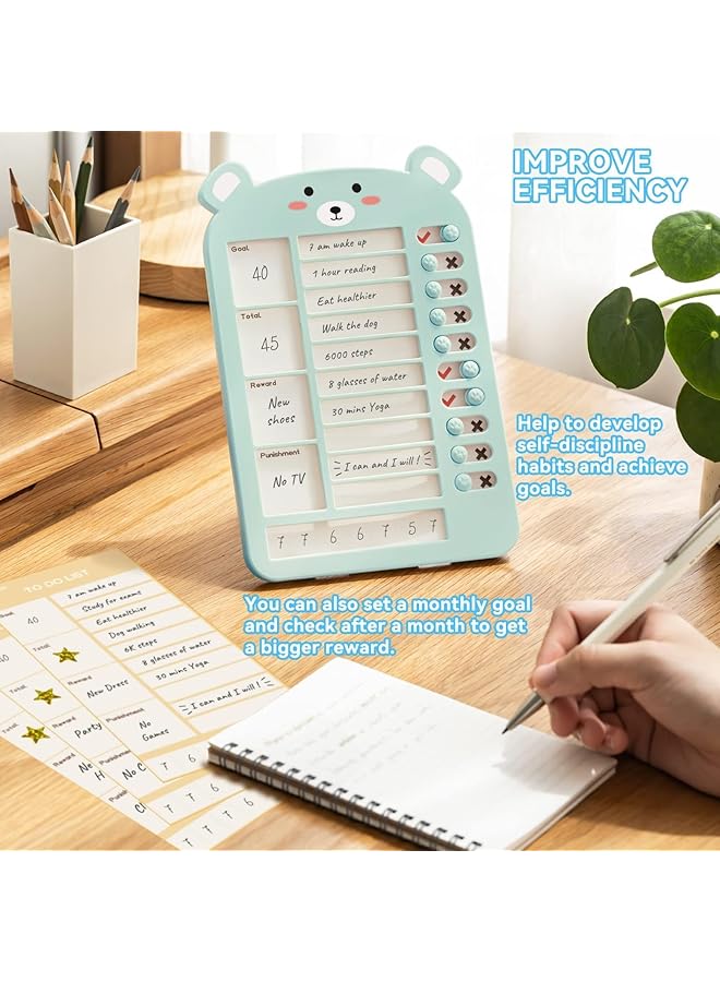 erorex My Chores Checklist Task Board For Kids Habit Tracker Or Daily And Weekly Planner Reward Chart And Behavior Chart For Kids At Home White Chore Chart For Kids Multiple Kids Efficiency - Image 3