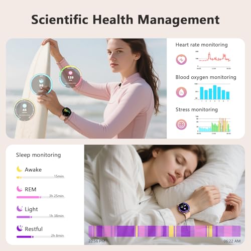 Blackview Smart Watch for Women(Make/Answer Calls), 1.43''AMOLED Touchscreen Fitness Tracker with 100+ Sports Modes, Heart Rate/SpO2/Sleep Monitor/2 Straps, Smartwatch for iPhone & Android - Image 4