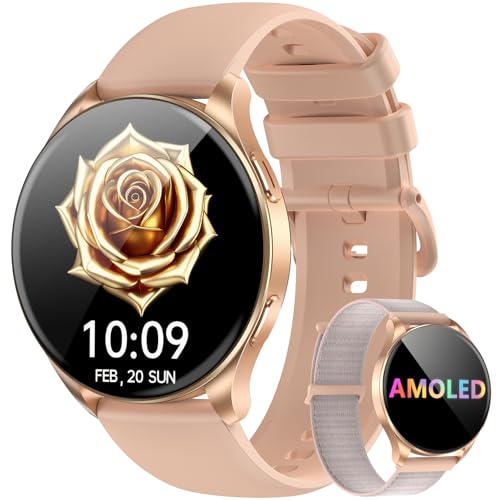 Blackview Smart Watch for Women(Make/Answer Calls), 1.43''AMOLED Touchscreen Fitness Tracker with 100+ Sports Modes, Heart Rate/SpO2/Sleep Monitor/2 Straps, Smartwatch for iPhone & Android - Image 1