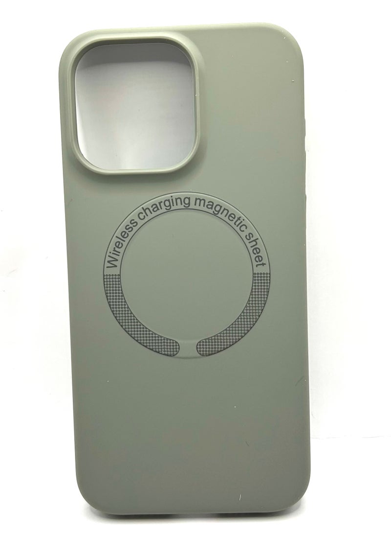 Silicone case for iphone 15 pro max  - Greay