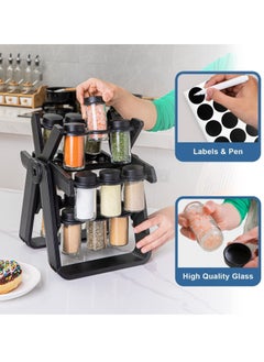Arabest 360 Rotating Spice Rack, 18PCS Jar Kitchen Spice Organizer, Seasoning Organizer Seasoning Rack Tower for Kitchen Countertop  - Image 4