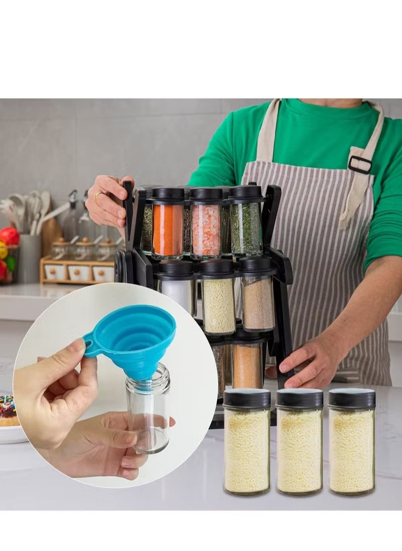 Arabest 360 Rotating Spice Rack, 18PCS Jar Kitchen Spice Organizer, Seasoning Organizer Seasoning Rack Tower for Kitchen Countertop  - Image 5