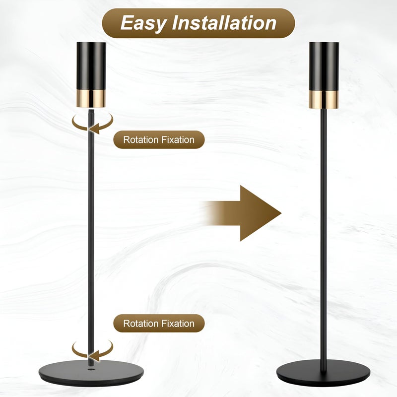 Black candlesticks conical candle holders, fashionable candle holder decorations, conical candle holders for wedding table, anniversary dinner set of 3) - Image 4