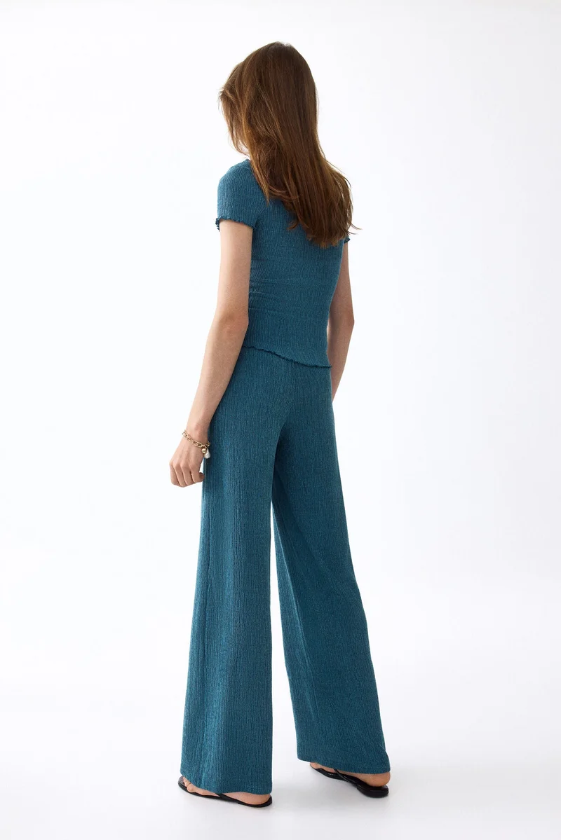 H&M Crinkled jersey trousers
