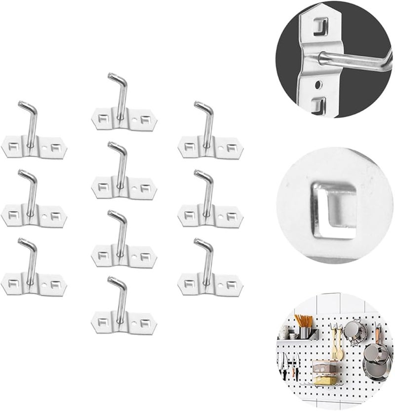 خطافات لوح حديدي ثقيلة 10 قطع لمرآب طاولة عمل منظّم تخزين المطبخ - Image 4