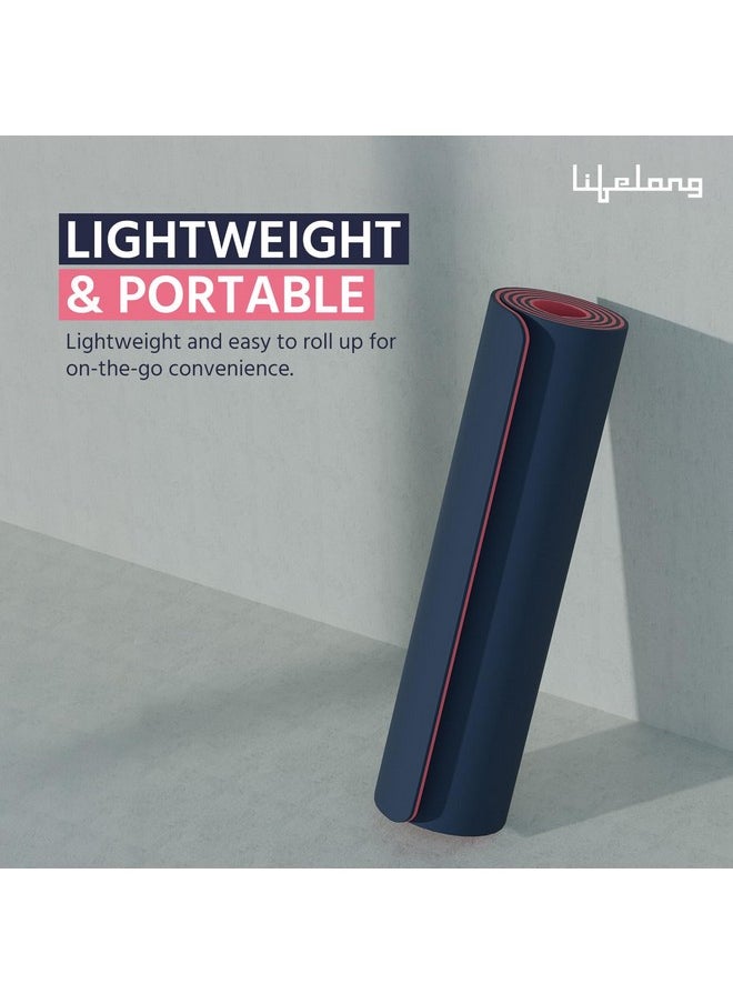 Lifelong Lifelong Dual Color TPE Material Yoga Mat for Women & Men - 6mm Anti-Slip Yoga Mat for Gym Workout Exercise Mat for Home Gym - Yoga Mat for Gym Workout & Yoga Exercise (LLYM114)  - Image 2