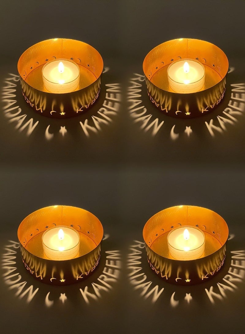 Y&D 4 Pieces Projection Candle Holder Candle Holder Home Decoration Holiday Decoration Ramadan Kareem  - Image 1