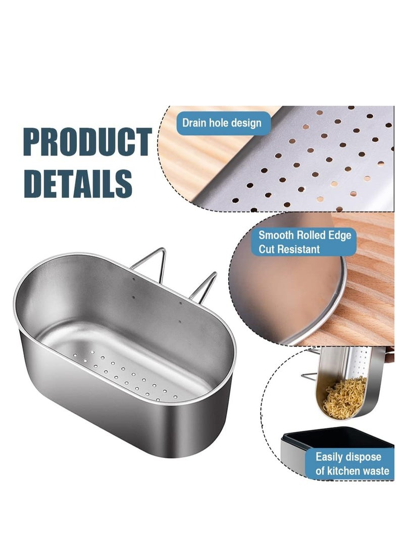 Loquat Multifunctional Hanging Sink Drain Strainer Basket for Filter Kitchen Waste and Wash Vegetables Fruits (Silver) - Image 3