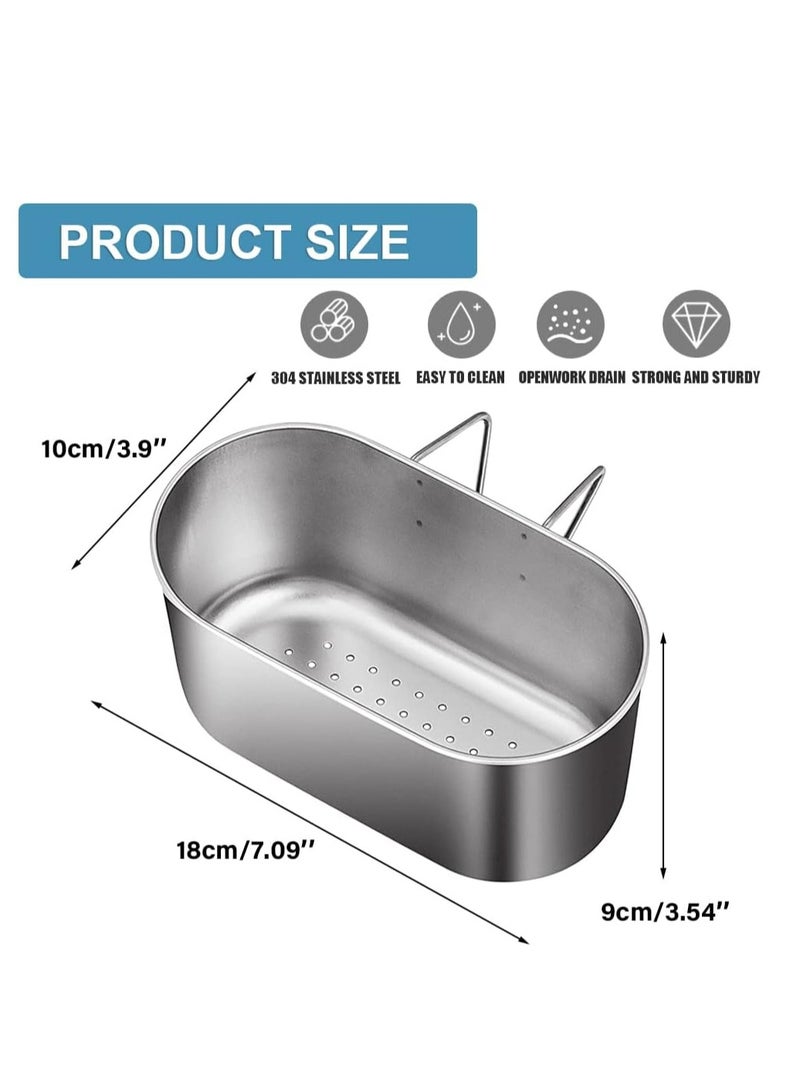 Loquat Multifunctional Hanging Sink Drain Strainer Basket for Filter Kitchen Waste and Wash Vegetables Fruits (Silver) - Image 2