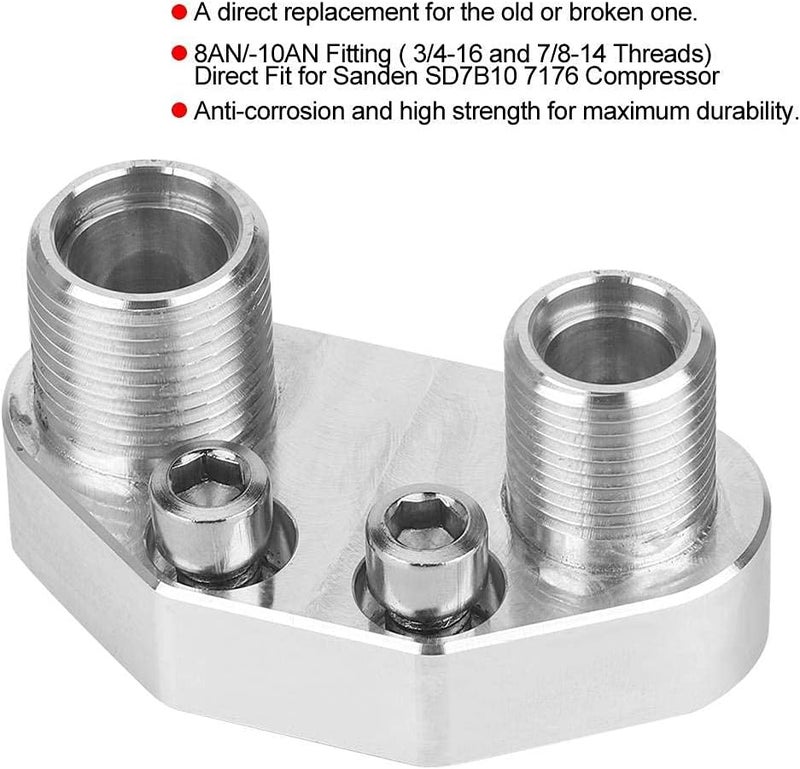 Aramox A/C Quick Connector Fittings, 6061-for Aluminum AC Compressor Adapter Fitting Polished Finish Fit for SD7B10 7176 - Image 2