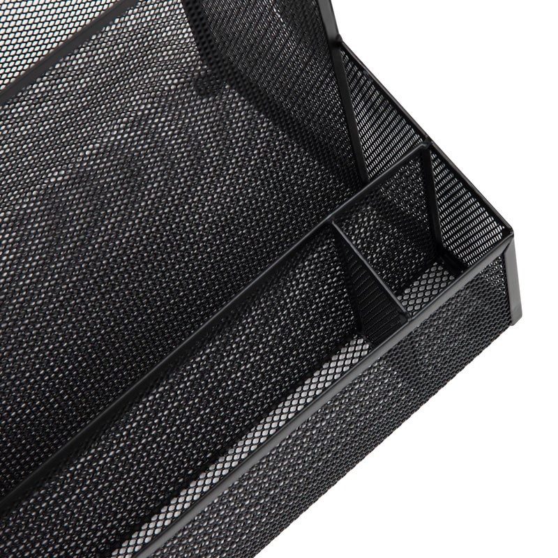 Mind Reader Desktop Organizer, Vertical File Storage, Letter Size, Office, Metal Mesh, 12.15"L x 9.5"W x 9.5"H, Black - Image 4