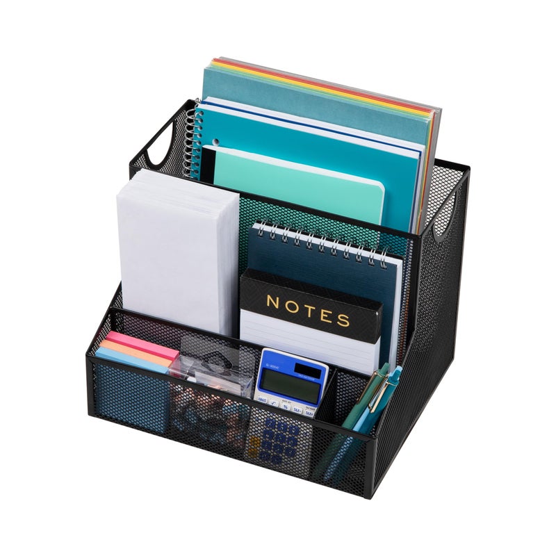 Mind Reader Desktop Organizer, Vertical File Storage, Letter Size, Office, Metal Mesh, 12.15"L x 9.5"W x 9.5"H, Black - Image 5