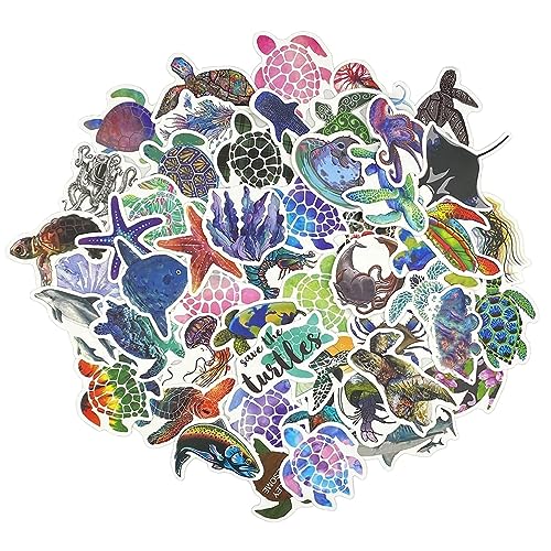 Aowplc 100 Pcs Ocean Animal Stickers, Waterproof Vinyl Sea Life Sticker Pack - Image 3