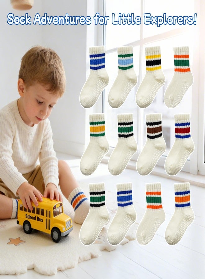 BISOUSOX Baby Boy Socks 0-6-12 Months, Toddler Socks 3T-4T-5T Grippy Non Slip Sock with Grips for Babies Newborn Infant - Image 2