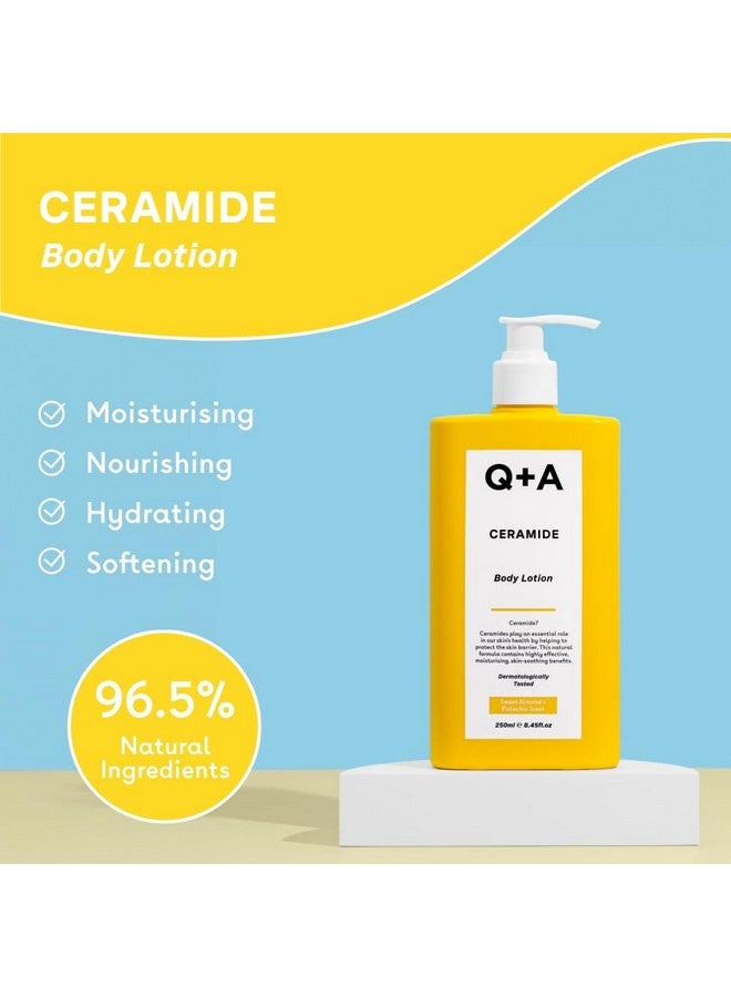 كيو+إيه لوشن الجسم بالسيراميد، للعناية المغذية بالجسم مع السكوالين والسيراميد ومركب السكر الواقي، يوفر الترطيب العميق الذي تتوقعه من زبدة الجسم، 8.45 أونصة سائلة