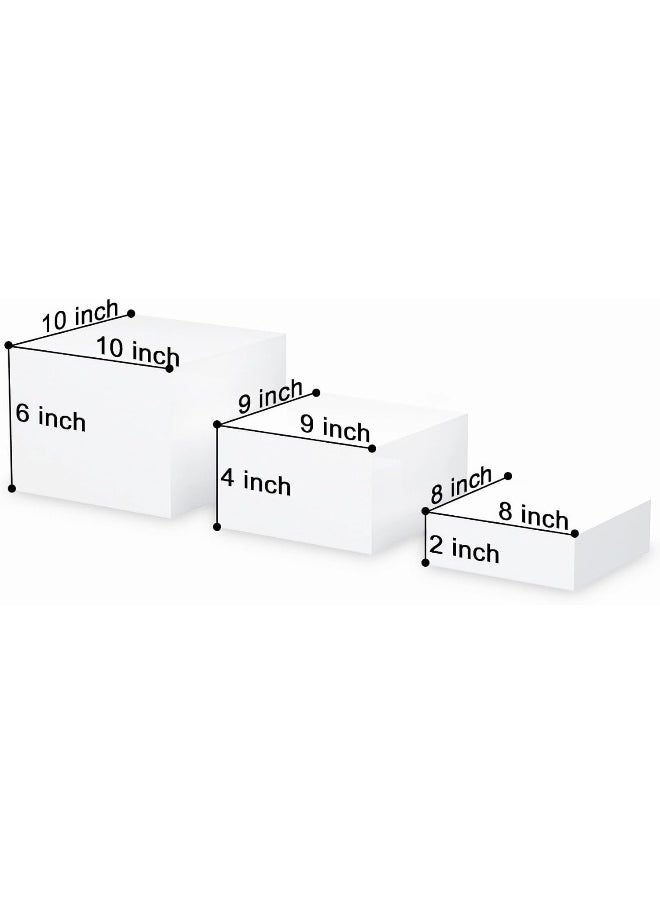 TPGP 3PCS Buffet Risers, Acrylic Cube Nesting Table Display Stand Set with Hollow Bottoms, 8''x9''x10'' Food Display Risers for Catering Cake Dessert Collectibles Jewelry Figures Party Show  - Image 2