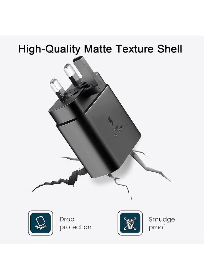 45W USB C Super Fast Charging Charger with 1 m Cable - Compatible with S25 S24 S23 S22 S21 S20 Ultra, S24+ S23+ S22+ S21+, A53, A15, A54, Fold, Flip - Type C Power Adapter