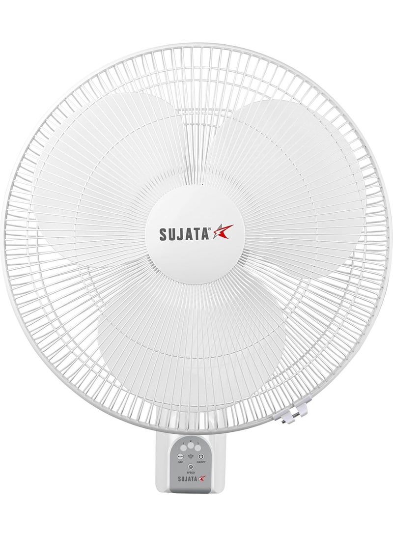 Sujata BLDC Wall Fan with Remote | 2 Year Warranty | 400mm Sweep, 1350 RPM | Silent Operation, with Oscillation, 100% Copper Winding, Ideal for Bedroom, Living Room, Office (Greenova Air - White) - Image 1
