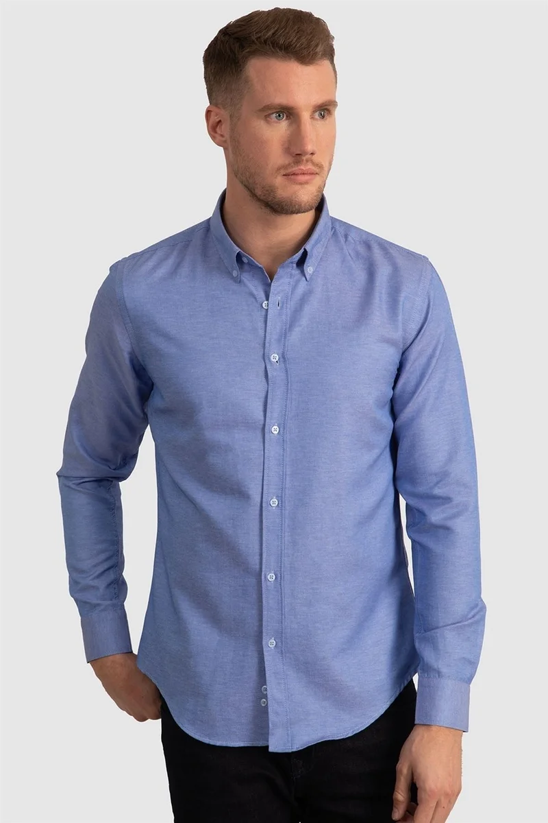 Tudors Slim Fit Slim Fit Oxford Sports Men's Shirt